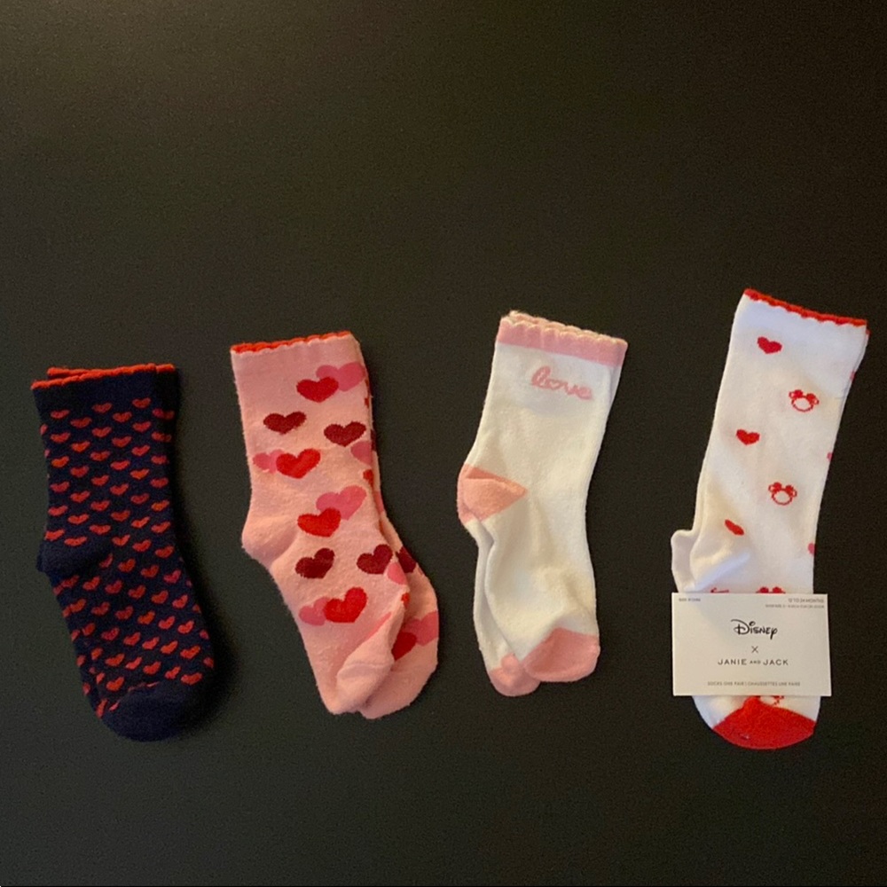Disney Kids Heart Pattern Socks - Multi-Color